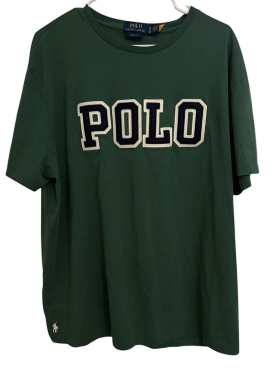 Polo Ralph Lauren Other - Polo Ralph Lauren Logo Appliqué T Shirt XL Green Classic Fit Jersey Spellout